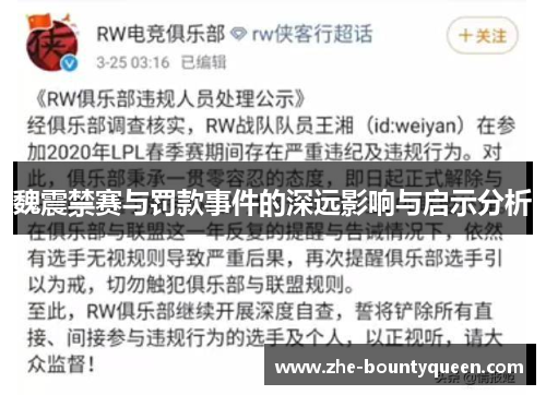 魏震禁赛与罚款事件的深远影响与启示分析